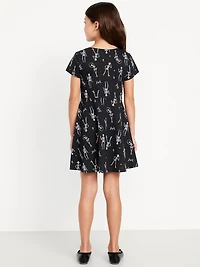Short-Sleeve Fit and Flare Dress for Girls
