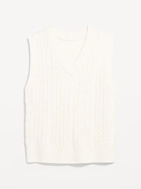 Wool-Blend Cable-Knit Vest
