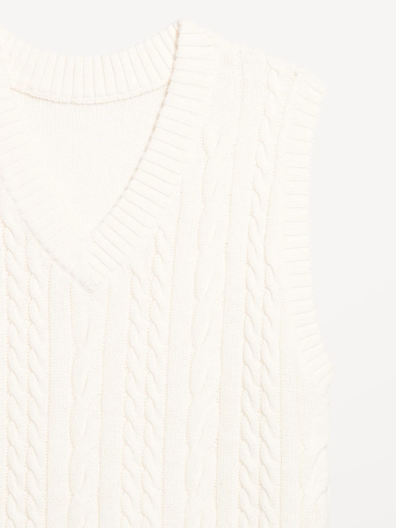 Wool-Blend Cable-Knit Vest