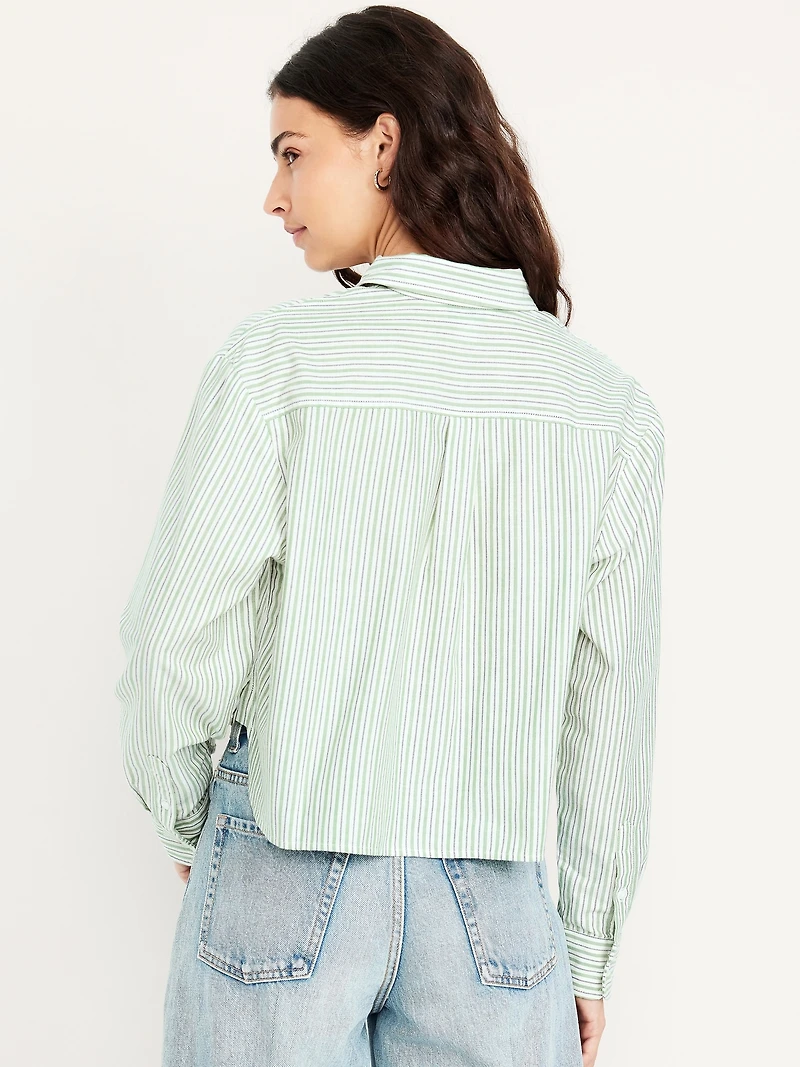 Cropped Button-Down Shirt