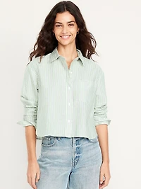 Cropped Button-Down Shirt