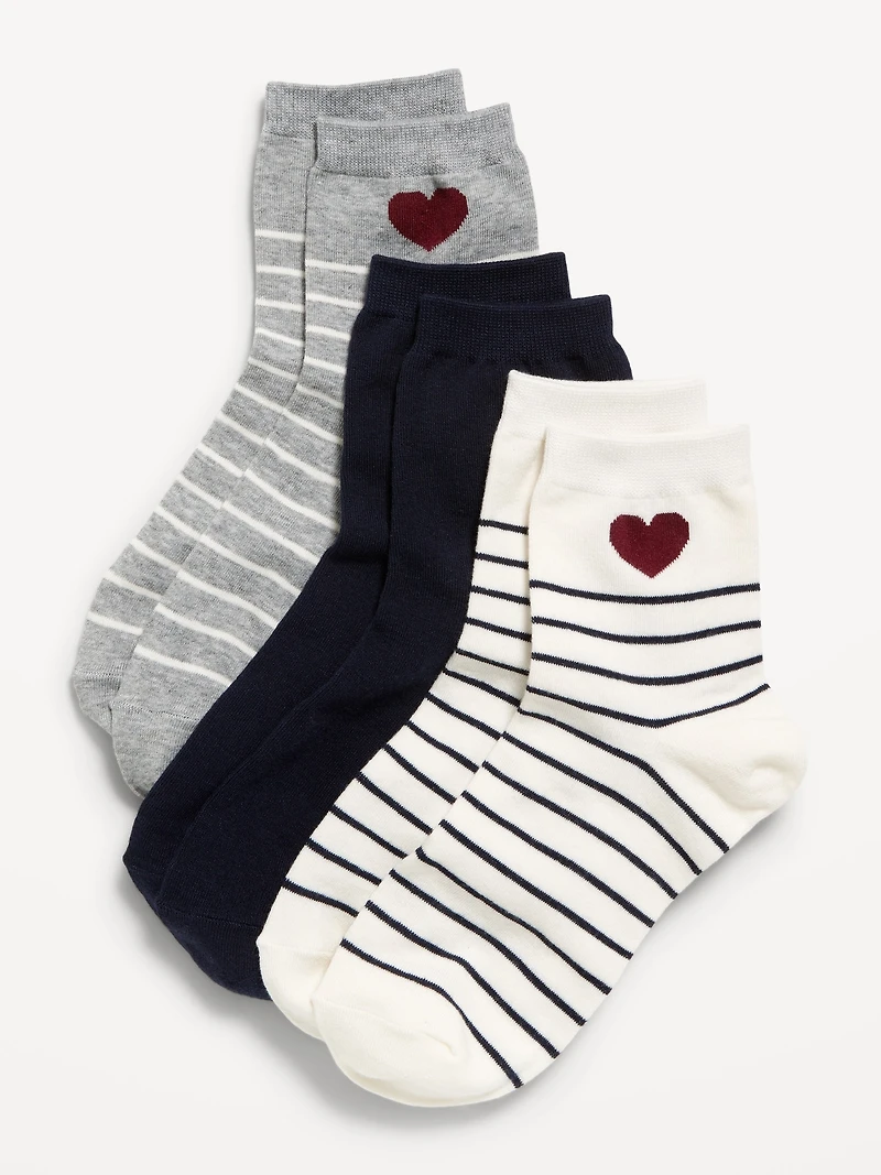 Quarter Crew Socks 3-Pack for Women
