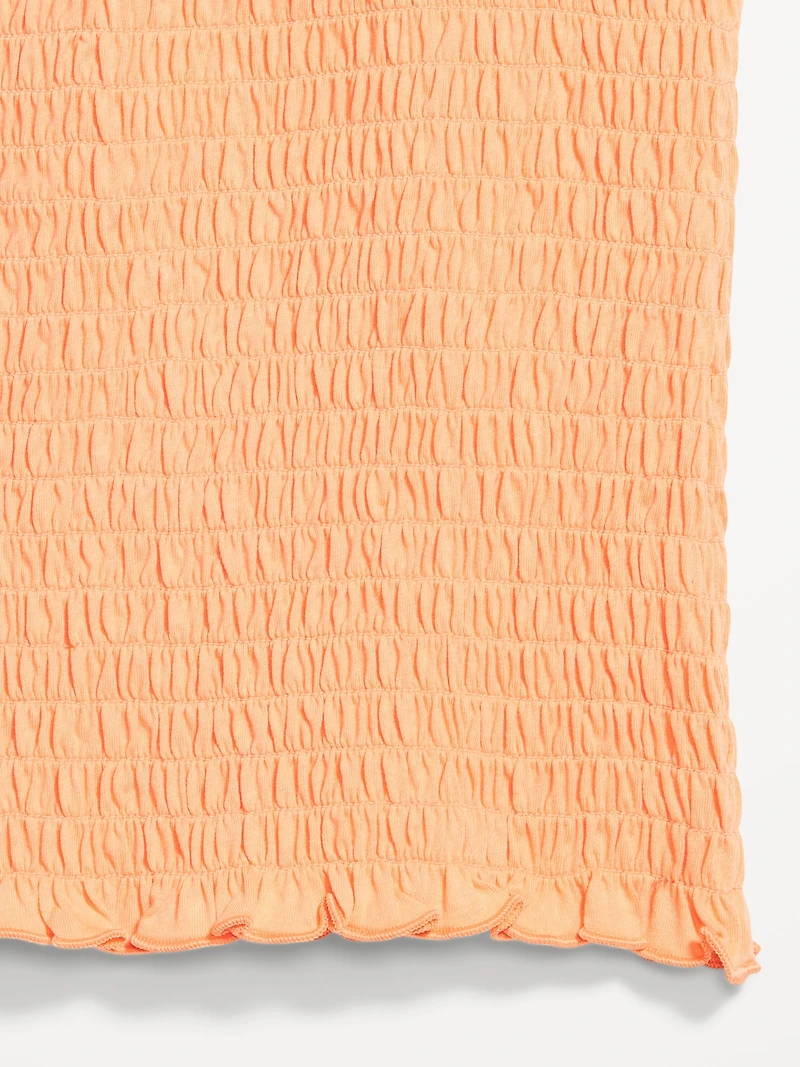 Sleeveless Smocked Crop Top