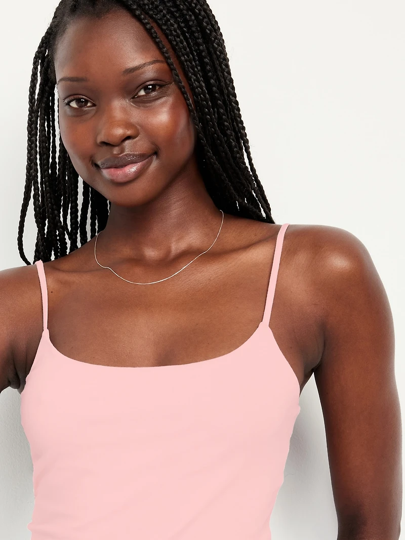 Fitted Double-Layer Cropped Cami Top