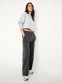High-Waisted SoComfy Cargo Wide-Leg Sweatpants