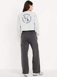 High-Waisted SoComfy Cargo Wide-Leg Sweatpants