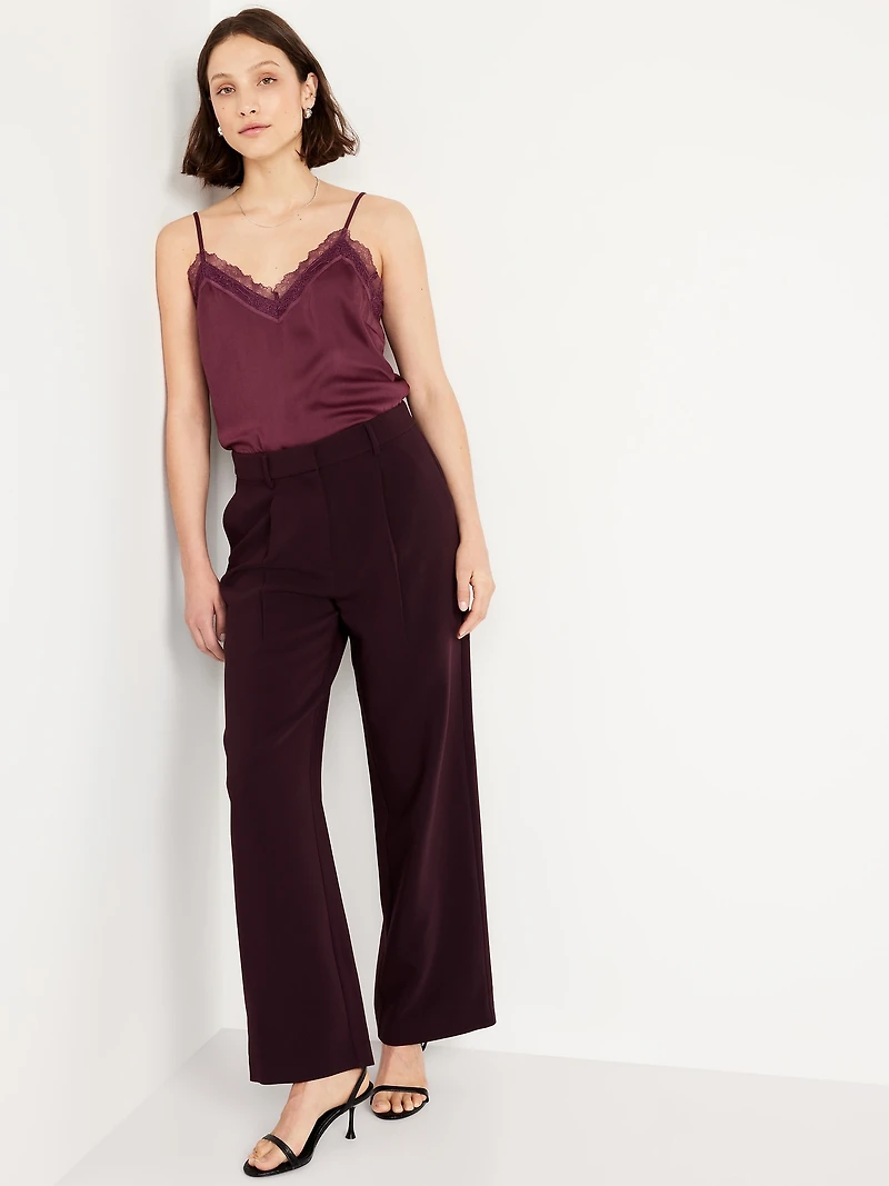 Lace-Trim Satin Cami Top