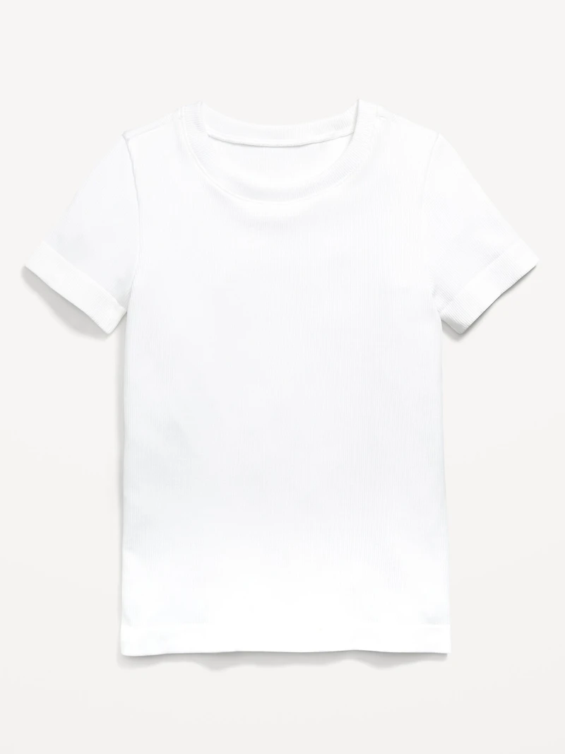Fitted Seamless Ribbed Performance Top for Girls