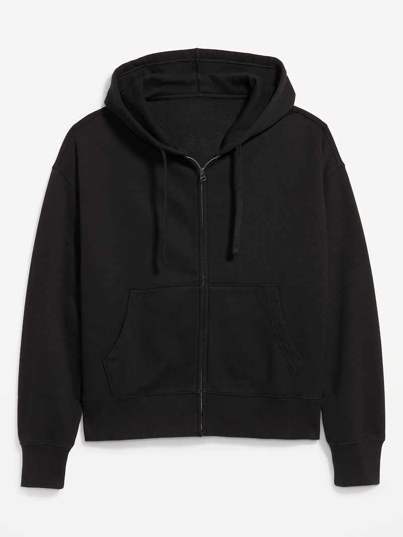 Cropped Rotation Oversized Zip Hoodie