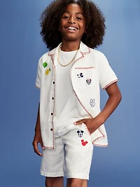 Old Navy x Disney© Mickey Mouse Knee Length Linen-Blend Shorts for Boys