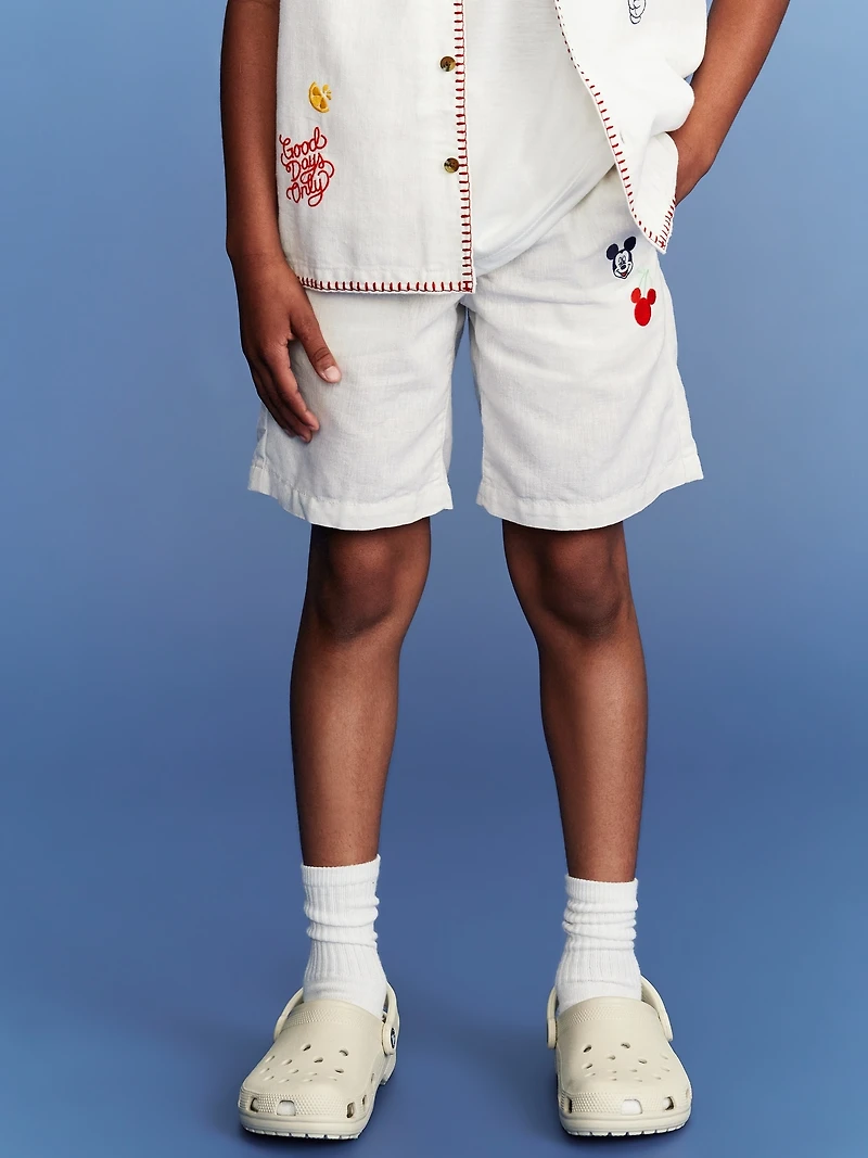 Old Navy x Disney© Mickey Mouse Knee Length Linen-Blend Shorts for Boys
