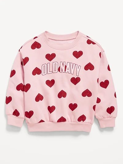 Printed Long-Sleeve Logo-Graphic Sweatshirt for Toddler Girls