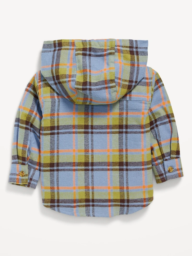 Plaid Hooded Shacket for Baby
