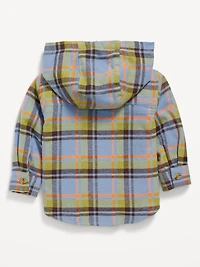 Plaid Hooded Shacket for Baby