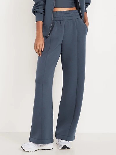 High-Waisted Bounce Fleece Wide-Leg Sweatpants