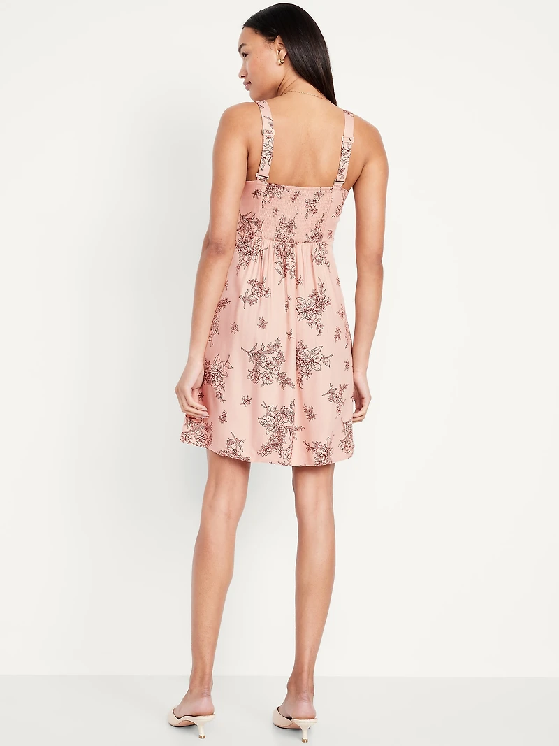 Fit & Flare Crepe Mini Dress