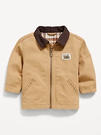 Full-Zip Twill Barn Coat for Baby