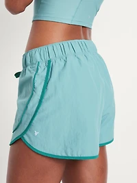 Mid-Rise Woven Run Shorts