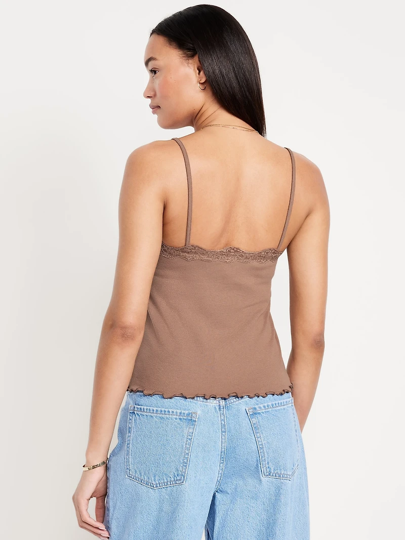 Lace-Trim Cami Tank Top