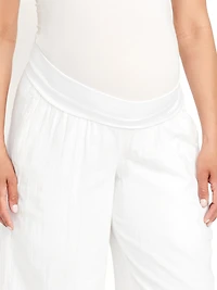 Pantalon à jambe large avec panneau rabattable de maternité
