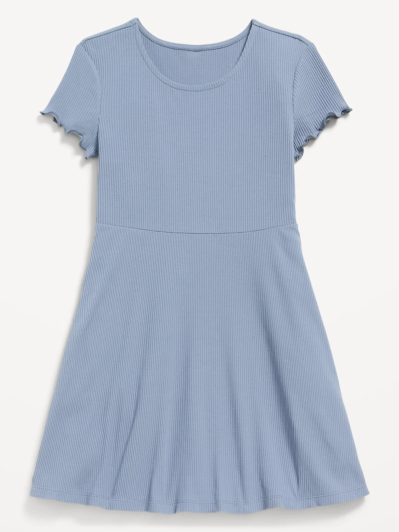 Short-Sleeve Fit and Flare Dress for Girls