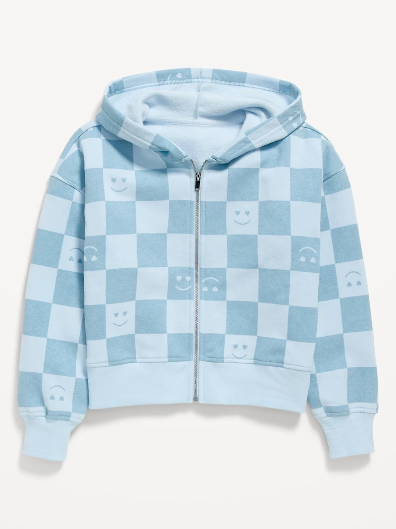 Favorite Fleece Printed Zip-Front Hoodie for Girls