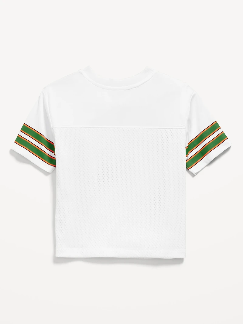 Oversized Mesh Graphic Football T-Shirt for Toddler Boys