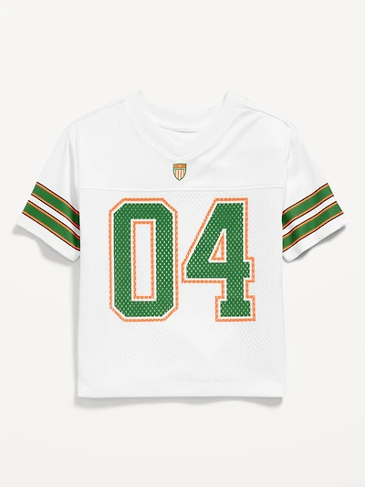 Oversized Mesh Graphic Football T-Shirt for Toddler Boys