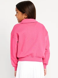 Oversized Quarter-Zip Sweatshirt for Girls