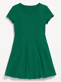 Short-Sleeve Fit and Flare Dress for Girls