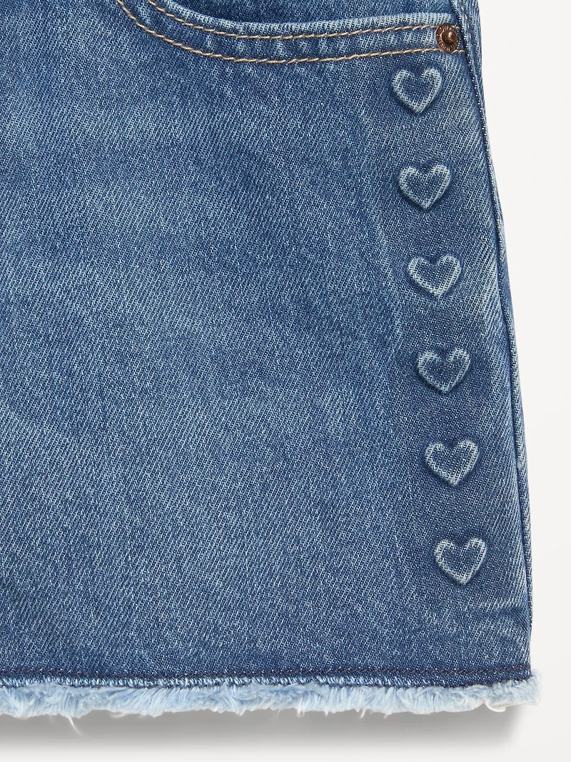 High-Waisted Frayed-Hem Jean Shorts for Girls