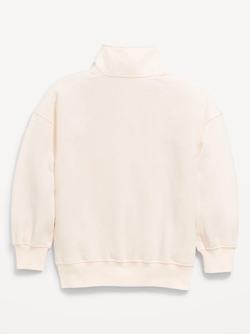 Oversized Snap-Button Sweatshirt for Girls