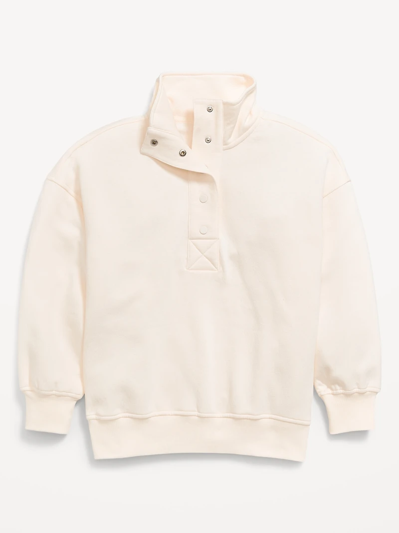 Oversized Snap-Button Sweatshirt for Girls