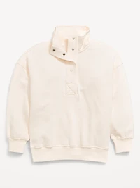 Oversized Snap-Button Sweatshirt for Girls