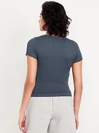Exhale Seamless Cropped Rib T-Shirt