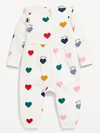 Printed Long-Sleeve Logo-Graphic Jumpsuit for Baby