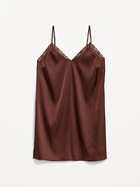 Lace-Trim Satin Nightgown