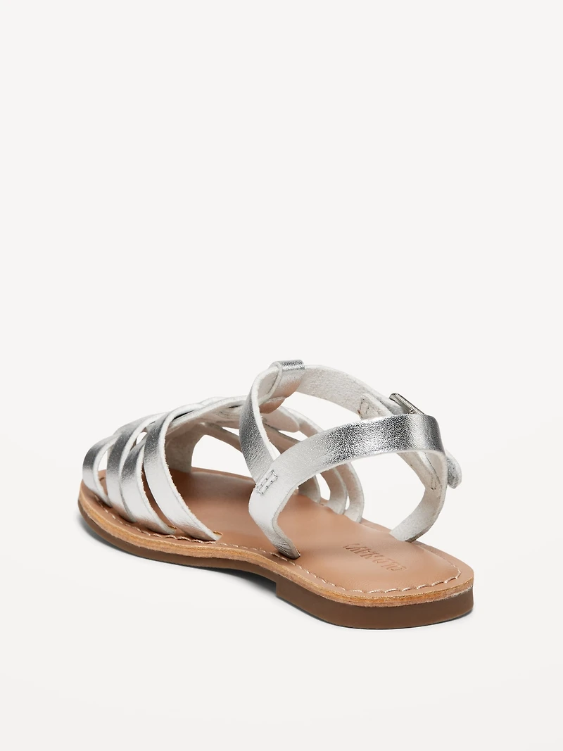 Faux-Leather Fisherman Sandals for Toddler Girls
