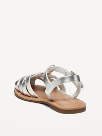 Faux-Leather Fisherman Sandals for Toddler Girls