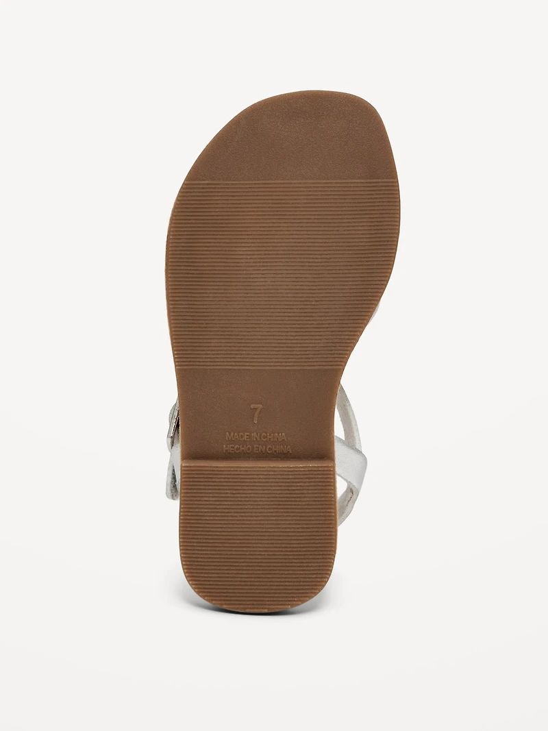 Faux-Leather Fisherman Sandals for Toddler Girls