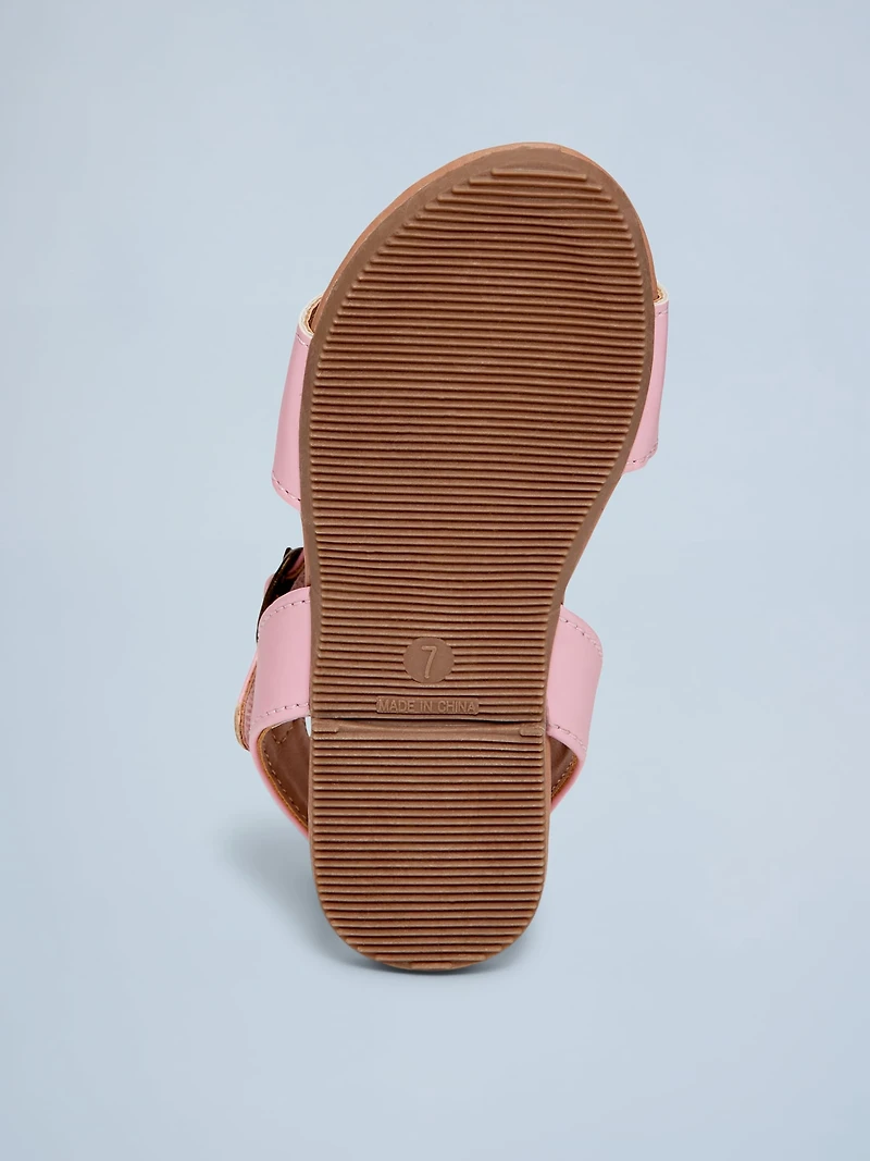 Faux-Leather Perforated Sandals for Toddler Girls