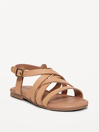 Faux-Leather Strappy Sandals for Toddler Girls