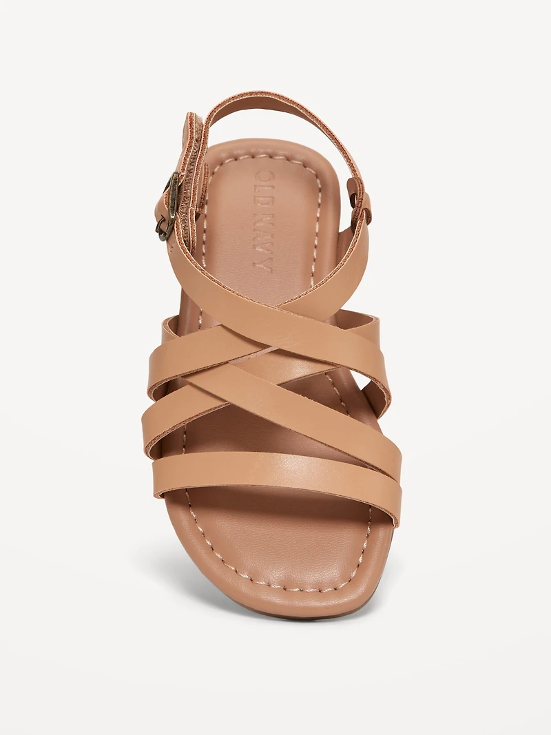 Faux-Leather Strappy Sandals for Toddler Girls