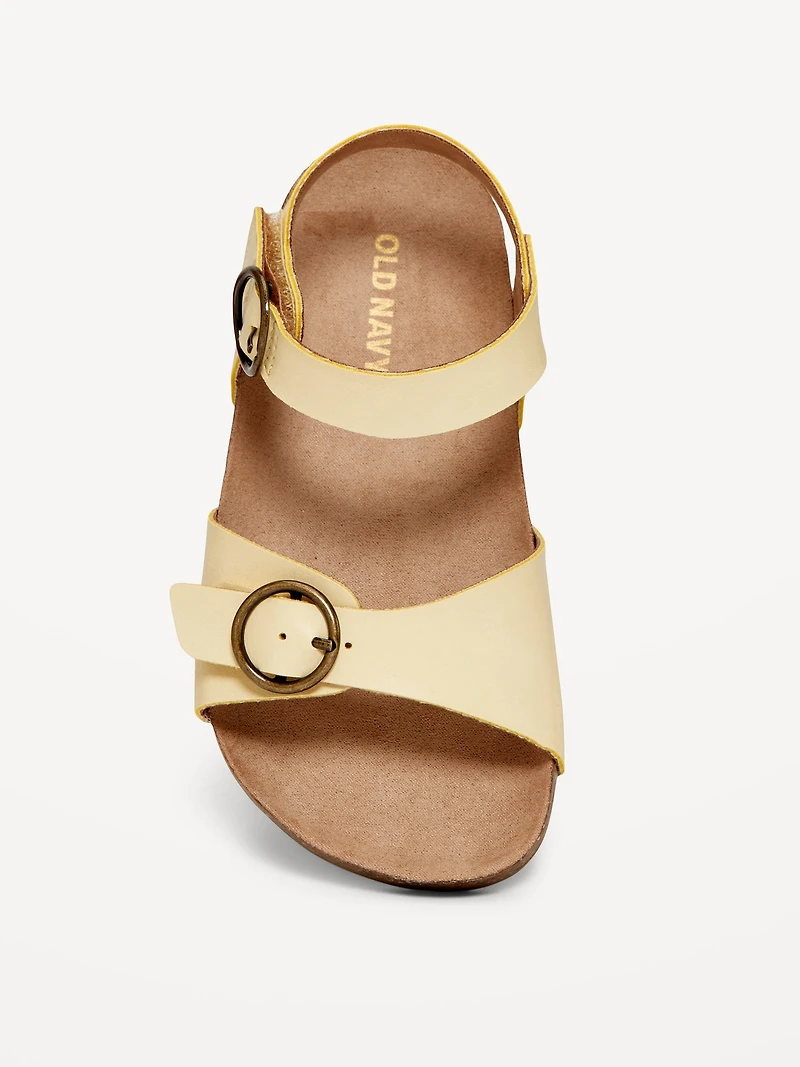 Faux-Leather Buckled Strap Sandals for Toddler Girls