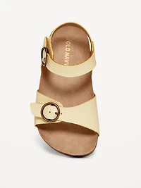 Faux-Leather Buckled Strap Sandals for Toddler Girls