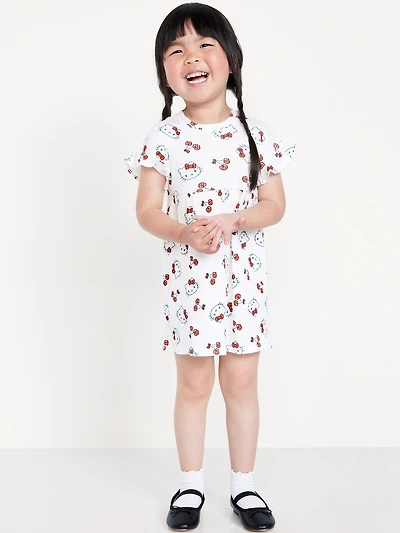 Ruffle-Sleeve Licensed Graphic Dress for Toddler Girls