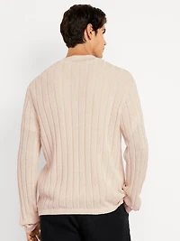 Ribbed Button-Front Cardigan