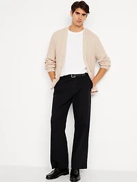 Ribbed Button-Front Cardigan