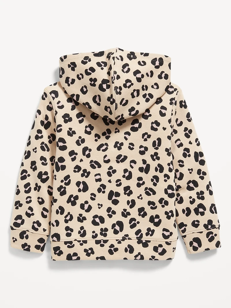 Printed Logo-Graphic Zip Hoodie for Toddler Girls