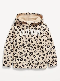 Printed Logo-Graphic Zip Hoodie for Toddler Girls